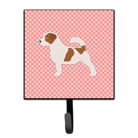 Carolines Treasures Jack Russell Terrier Checkerboard Pink Leash or Key Holder BB3607SH4